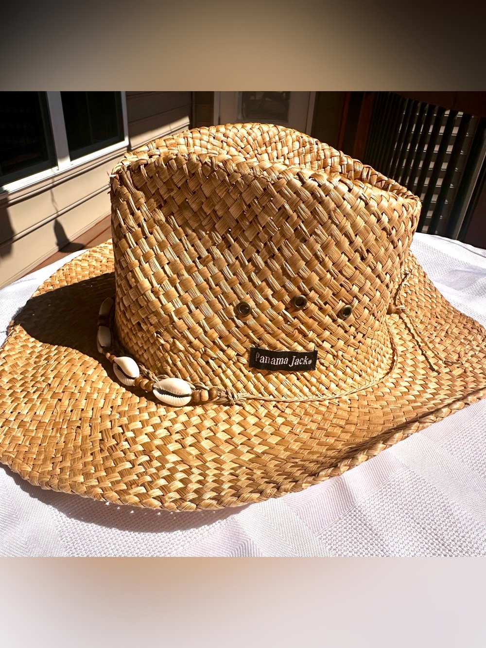 Panama Jack Coastal Cowgirl Bohemian 100% Straw Hat w/Decorative Cowrie Shells - Picture 6 of 11